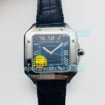 GBF Swiss Santos de Cartier Blue Roman Dial Stainless Steel Replica Watch